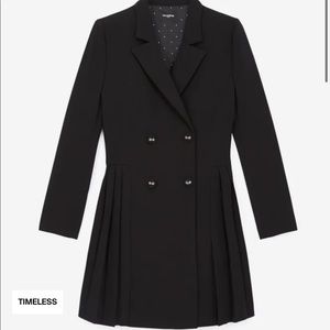 BLACK JACKET DRESS WITH PLEATING